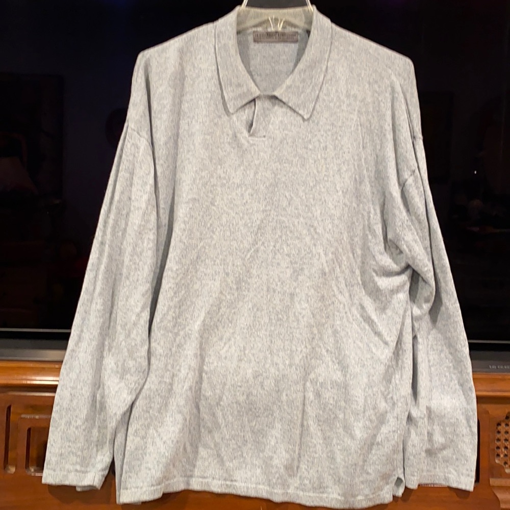 Le Collezioni Structure Collared Sweater Linen Mix - image 2